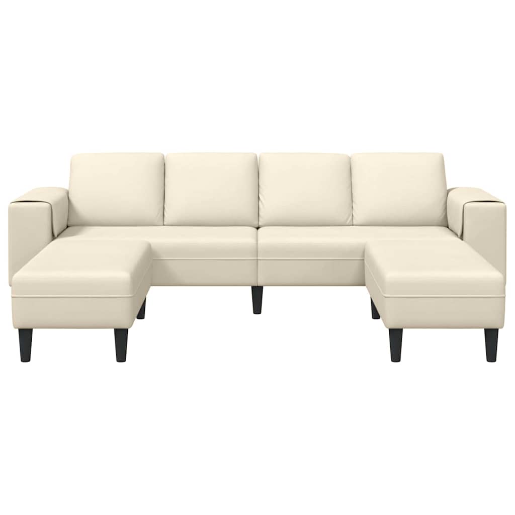 Stoffen Bank met kussen Crème 208 cm Katoenen stof
