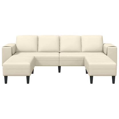 Stoffen Bank met kussen Crème 208 cm Katoenen stof