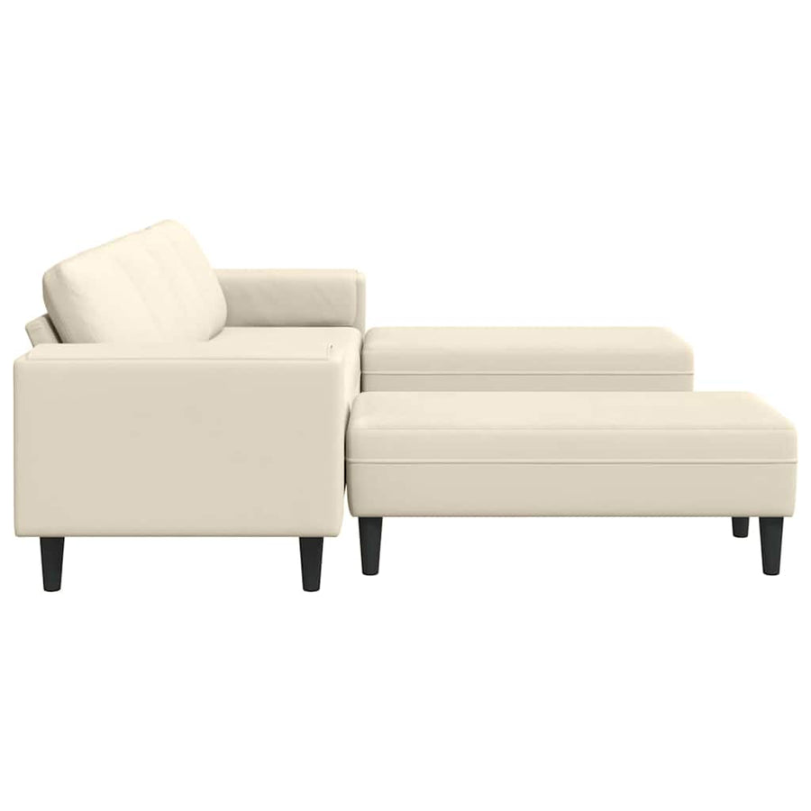 Stoffen Bank met kussen Crème 208 cm Katoenen stof