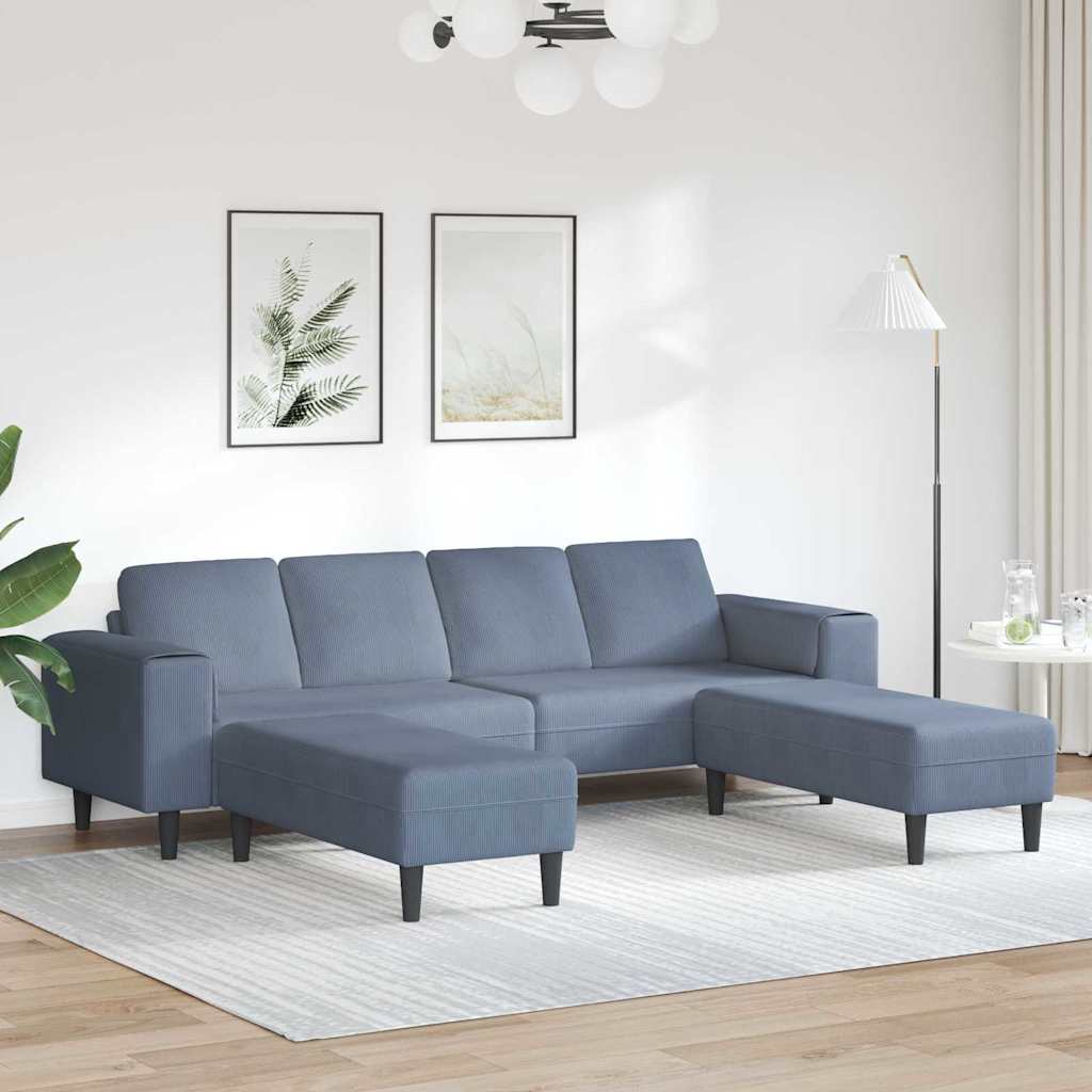 Stoffen Bank met kussen Blauw Katoenen stof