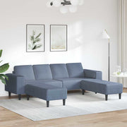 Bank blauw 250x188x76 cm katoen corduroy