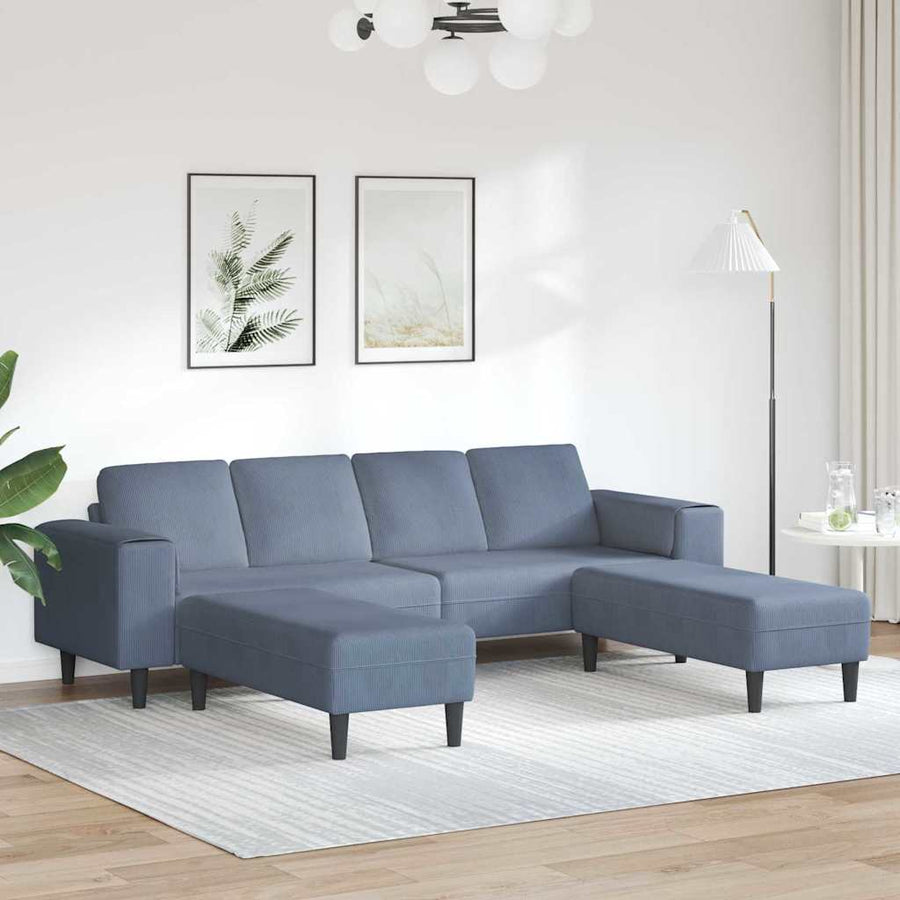Stoffen Bank met kussen Blauw Katoenen stof