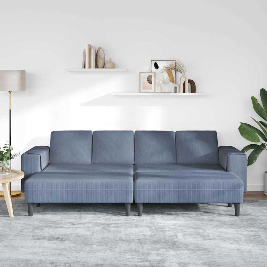 Stoffen Bank met kussen Blauw Katoenen stof