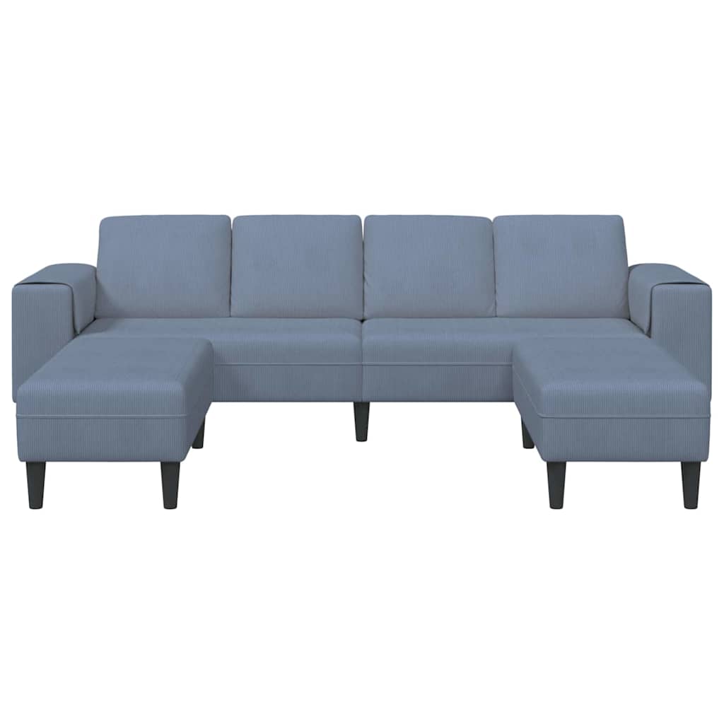 Stoffen Bank met kussen Blauw Katoenen stof