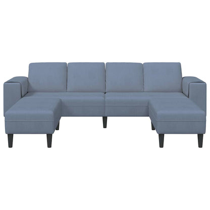 Stoffen Bank met kussen Blauw Katoenen stof