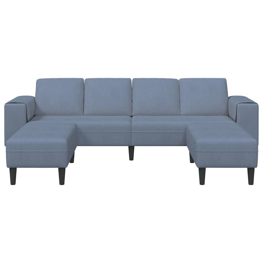 Stoffen Bank met kussen Blauw Katoenen stof