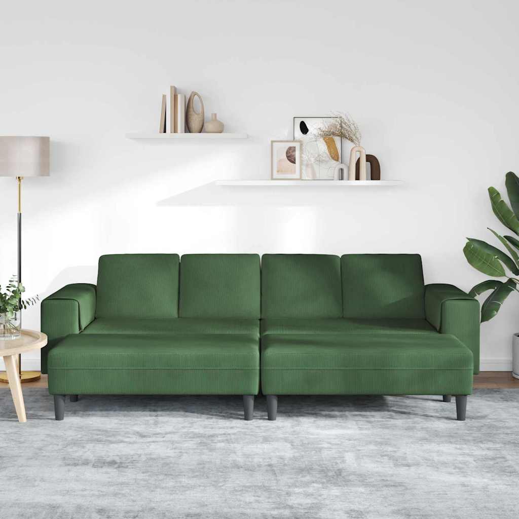 Stoffen Bank met kussen Donkergroen Katoenen stof