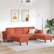 Bank rood-oranje 208x188x76 cm katoen corduroy