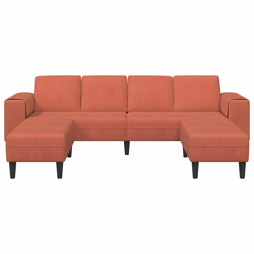 Stoffen Bank met kussen Rood-oranje 208 cm Katoenen stof