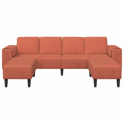 Stoffen Bank met kussen Rood-oranje 208 cm Katoenen stof