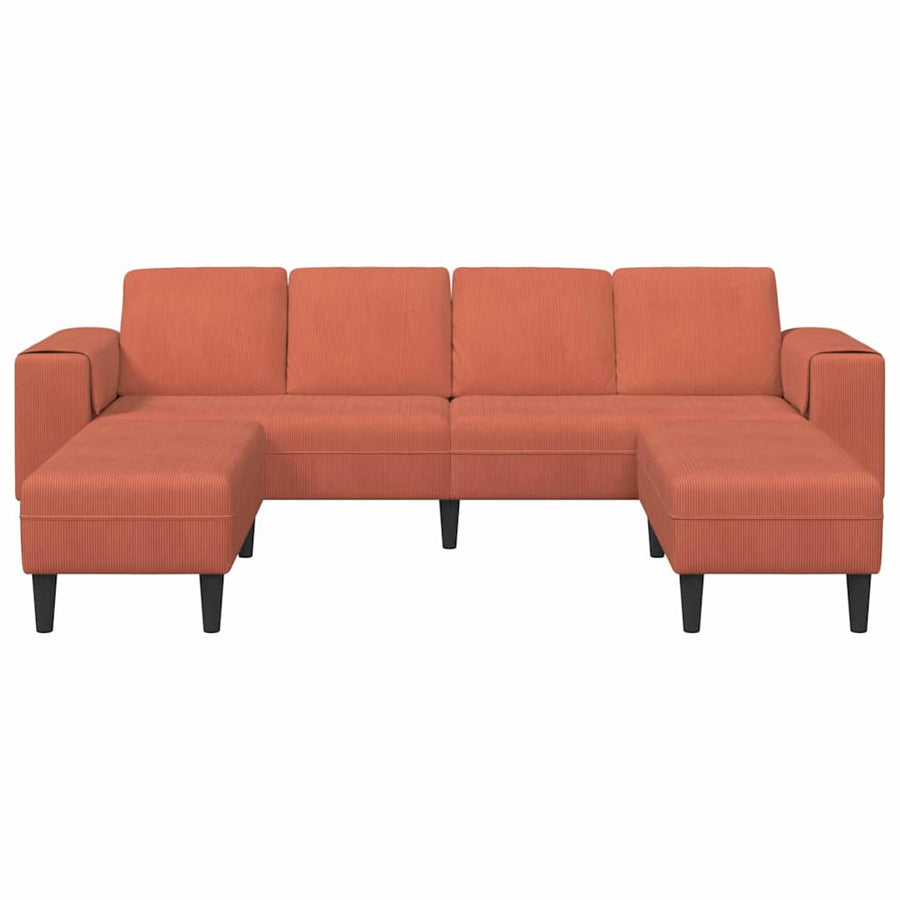 Stoffen Bank met kussen Rood-oranje 208 cm Katoenen stof