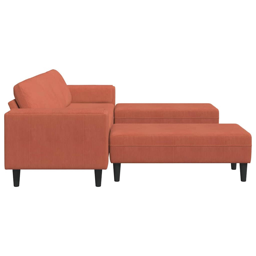 Stoffen Bank met kussen Rood-oranje 208 cm Katoenen stof