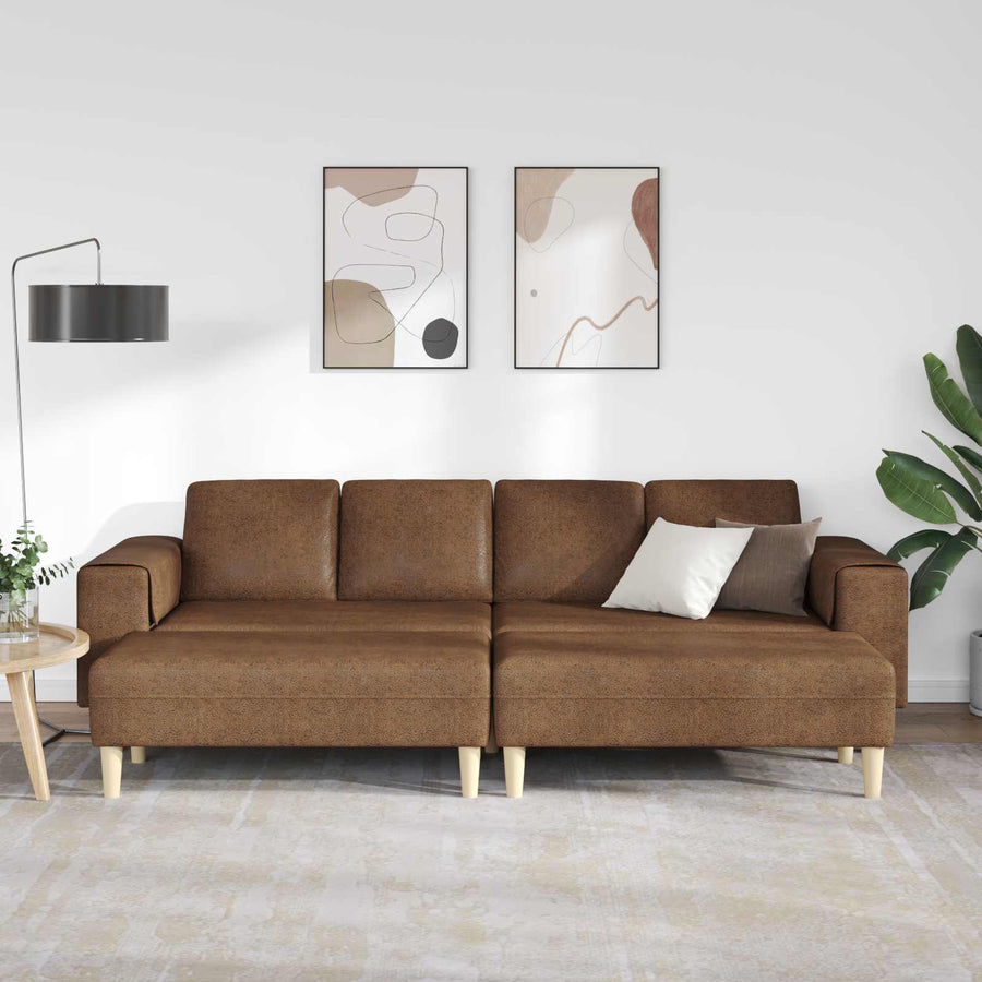 Woonkamer Bank 3 Pcs Bruin