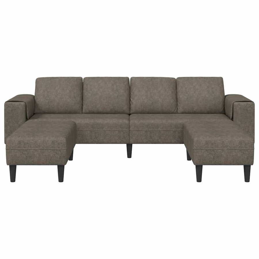 Bankstel 3 pcs Donkergrijs Faux suede leer