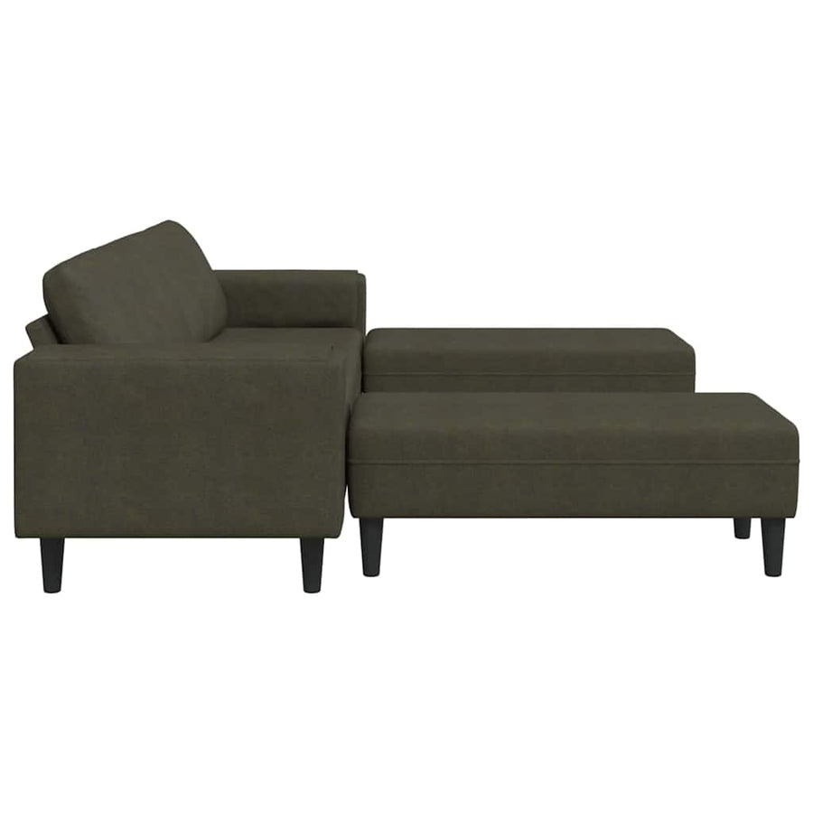 Bankstel 3 pcs Leger groen Faux suede leer