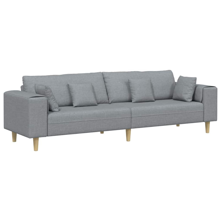 Stoffen Bank met kussen Lichtgrijs 208 cm Stof