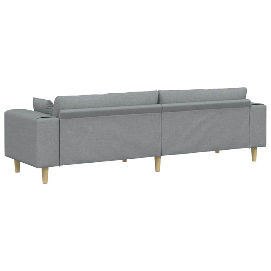 Stoffen Bank met kussen Lichtgrijs 208 cm Stof