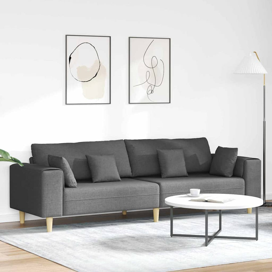 Stoffen Bank met kussen Donkergrijs 208 cm Stof