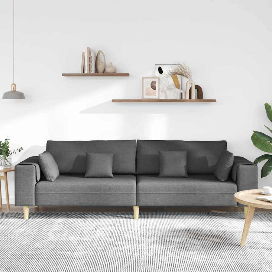 Stoffen Bank met kussen Donkergrijs 208 cm Stof