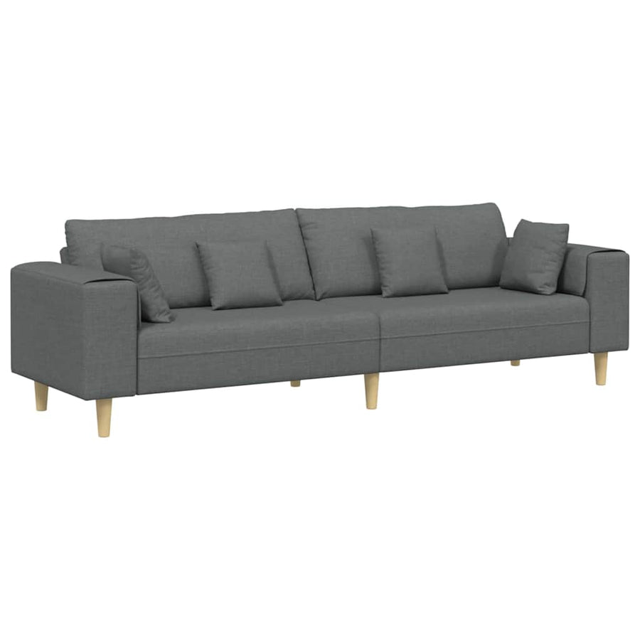 Stoffen Bank met kussen Donkergrijs 208 cm Stof