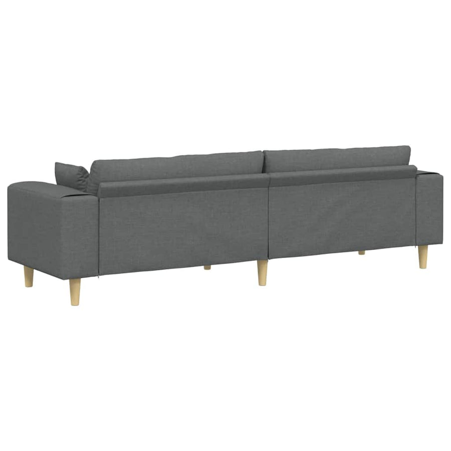 Stoffen Bank met kussen Donkergrijs 208 cm Stof