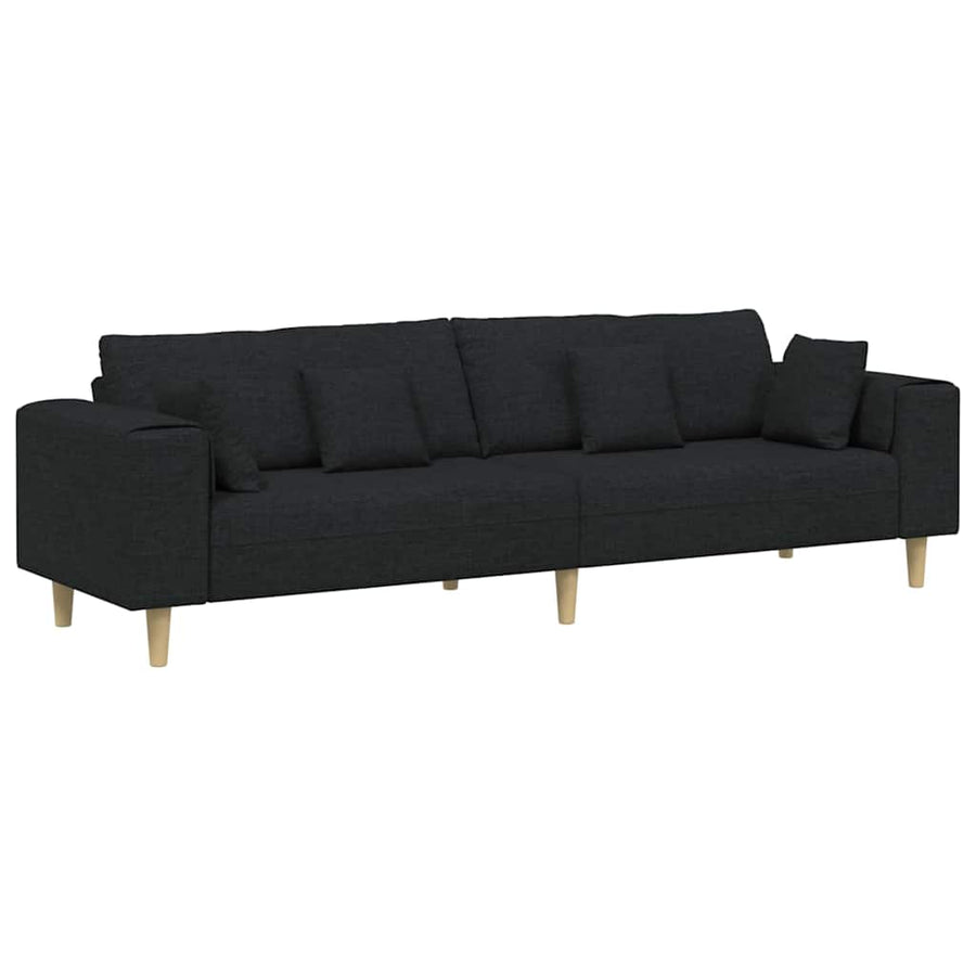 Stoffen Bank met kussen Zwart 208 cm Stof
