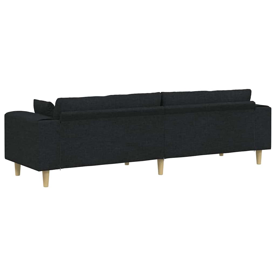 Stoffen Bank met kussen Zwart 208 cm Stof