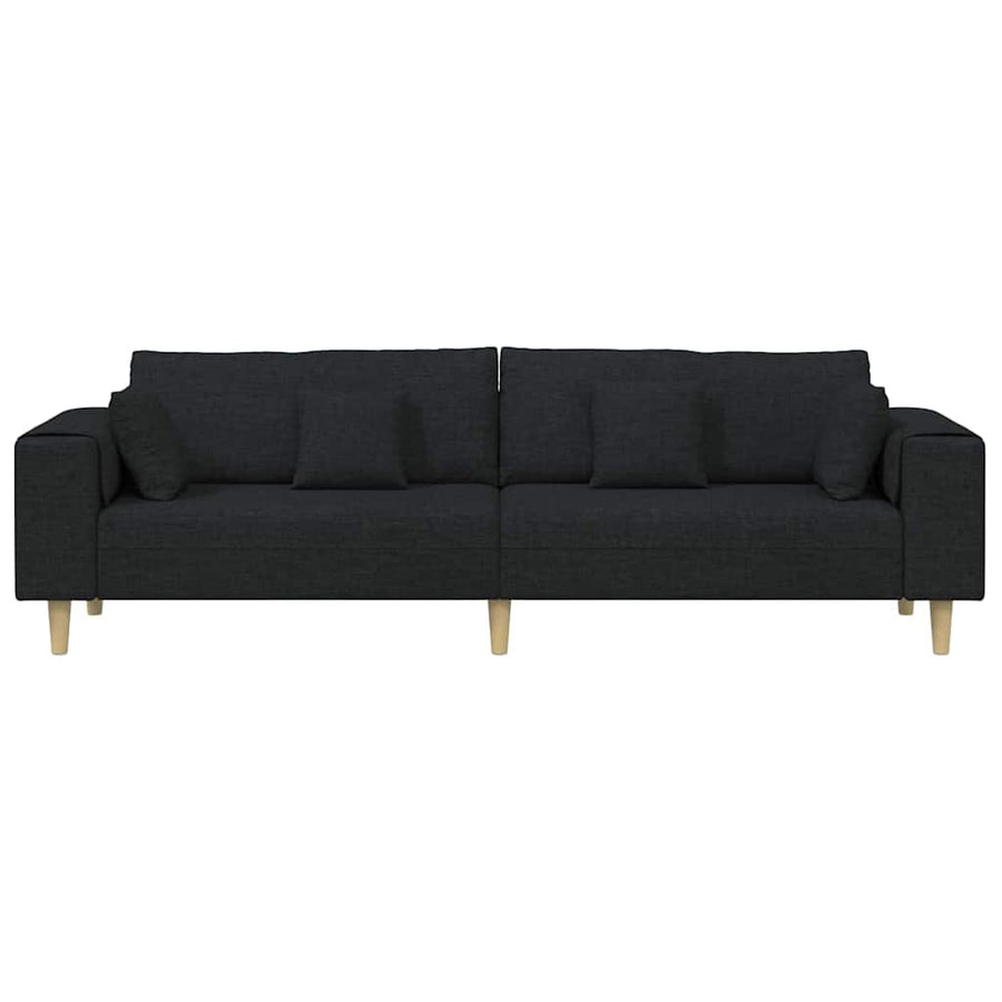 Stoffen Bank met kussen Zwart 208 cm Stof