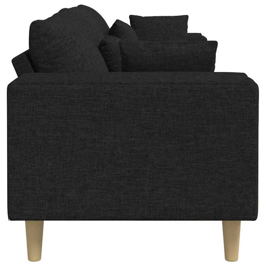 Stoffen Bank met kussen Zwart 208 cm Stof