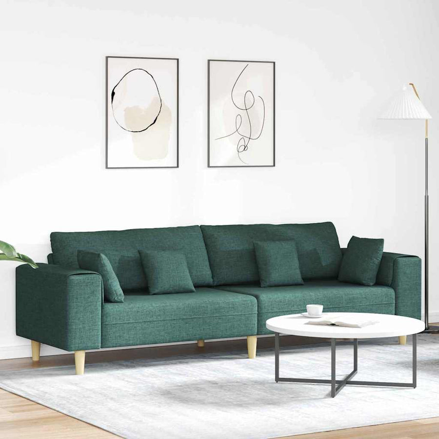 Stoffen Bank met kussen Donkergroen 208 cm Stof