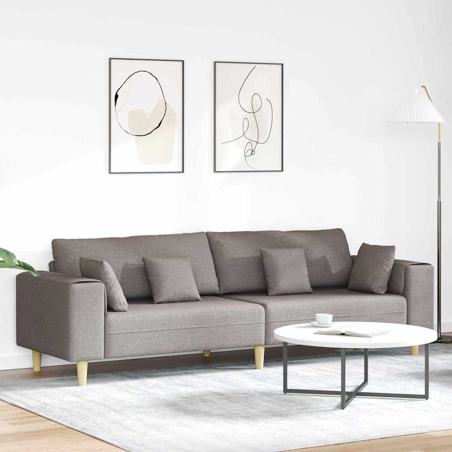 Stoffen Bank met kussen Taupe 208 cm Stof
