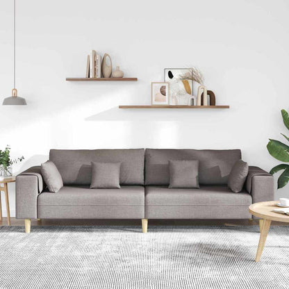 Stoffen Bank met kussen Taupe 208 cm Stof
