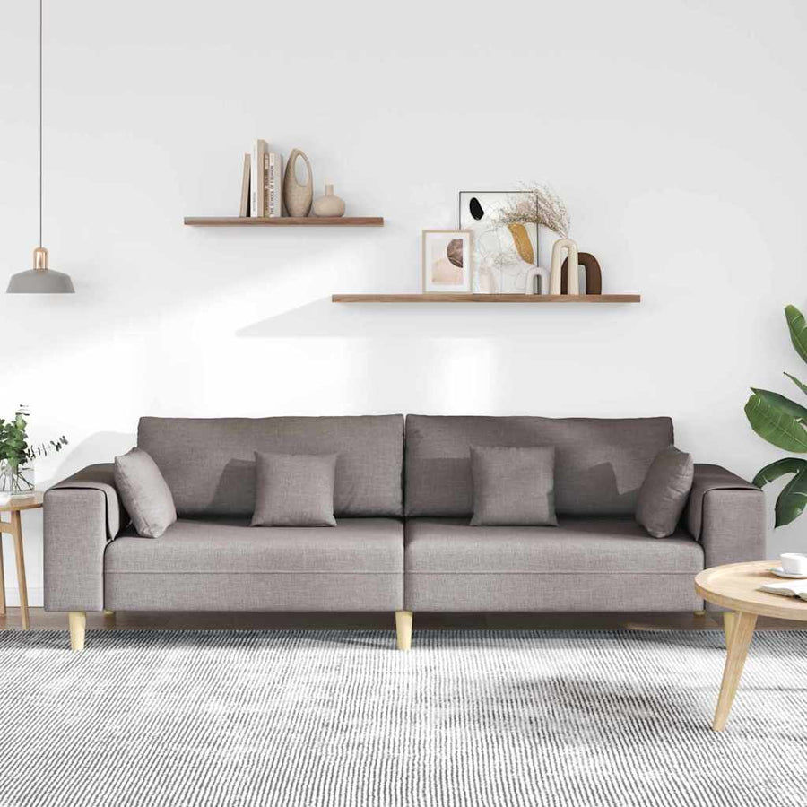 Stoffen Bank met kussen Taupe 208 cm Stof