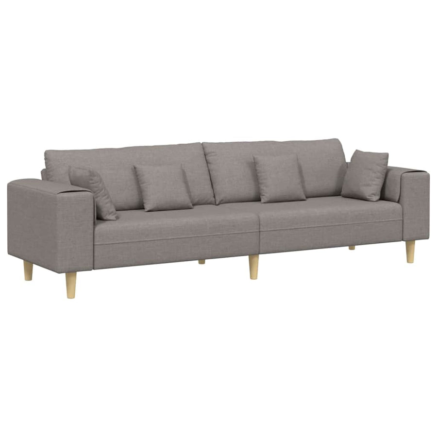 Stoffen Bank met kussen Taupe 208 cm Stof