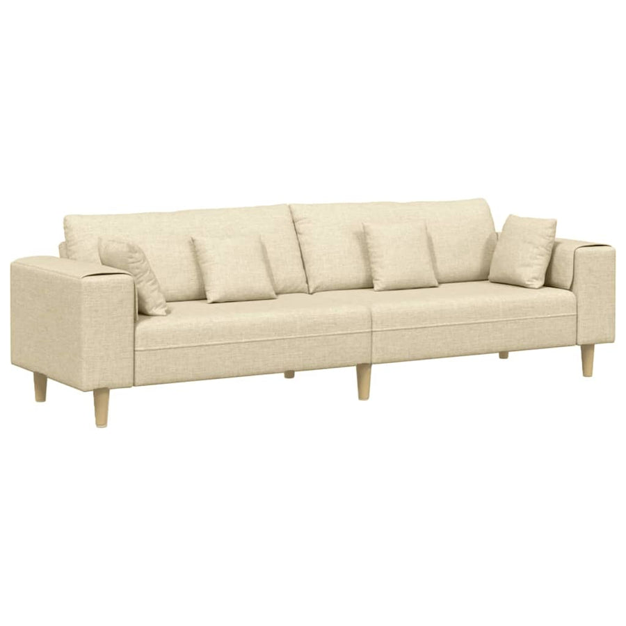 Stoffen Bank met kussen Crème 208 cm Stof