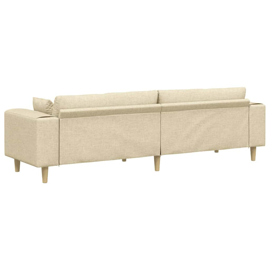 Stoffen Bank met kussen Crème 208 cm Stof