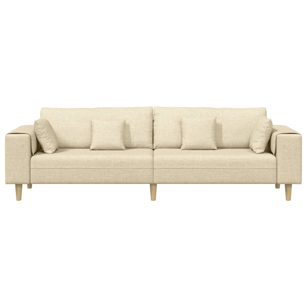 Stoffen Bank met kussen Crème 208 cm Stof