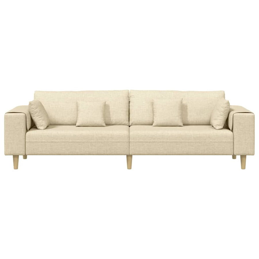Stoffen Bank met kussen Crème 208 cm Stof