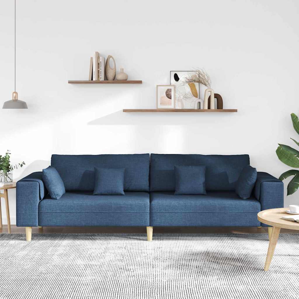 Stoffen Bank met kussen Blauw 208 cm Stof