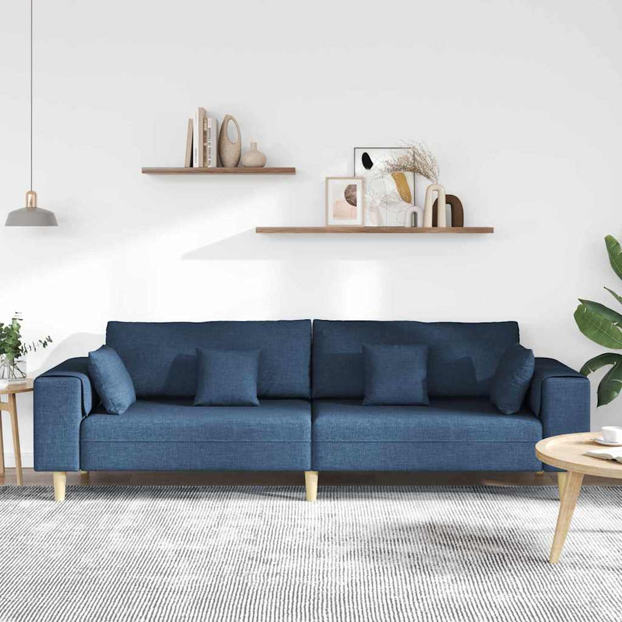 Stoffen Bank met kussen Blauw 208 cm Stof