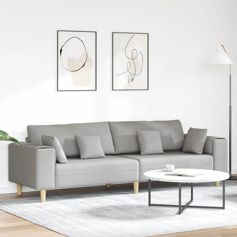 Stoffen Bank met kussen Wolkengrijs 208 cm Stof