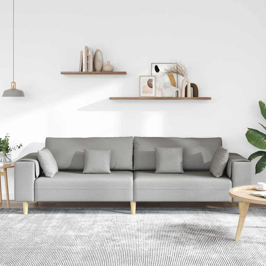 Stoffen Bank met kussen Wolkengrijs 208 cm Stof