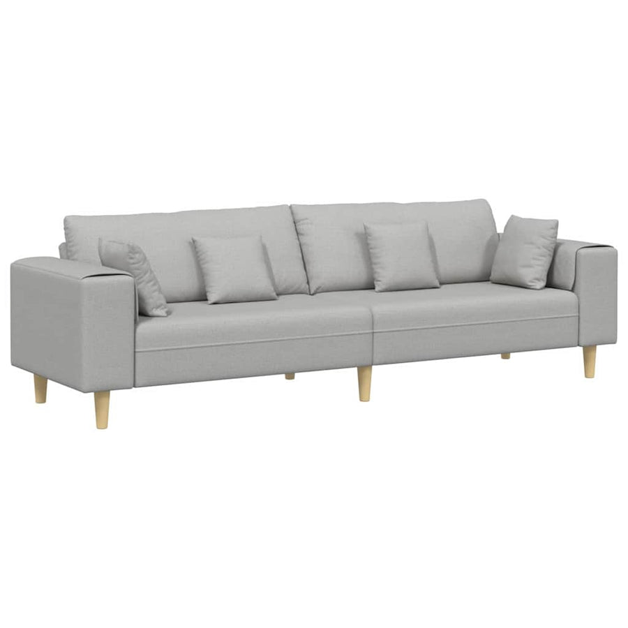 Stoffen Bank met kussen Wolkengrijs 208 cm Stof