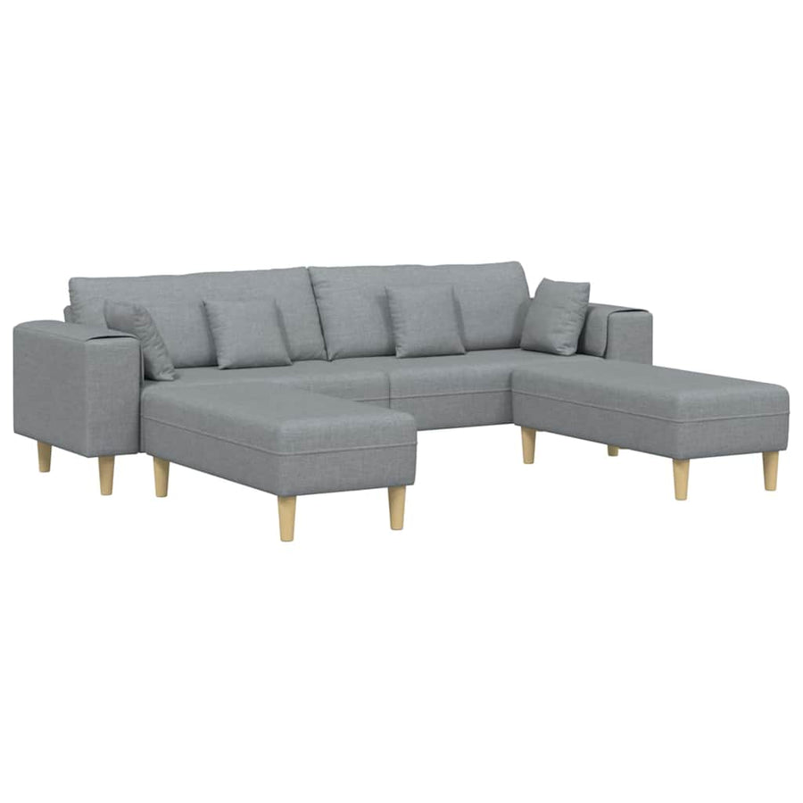Stoffen Bank met kussen 3 pcs Lichtgrijs 208 cm Stof
