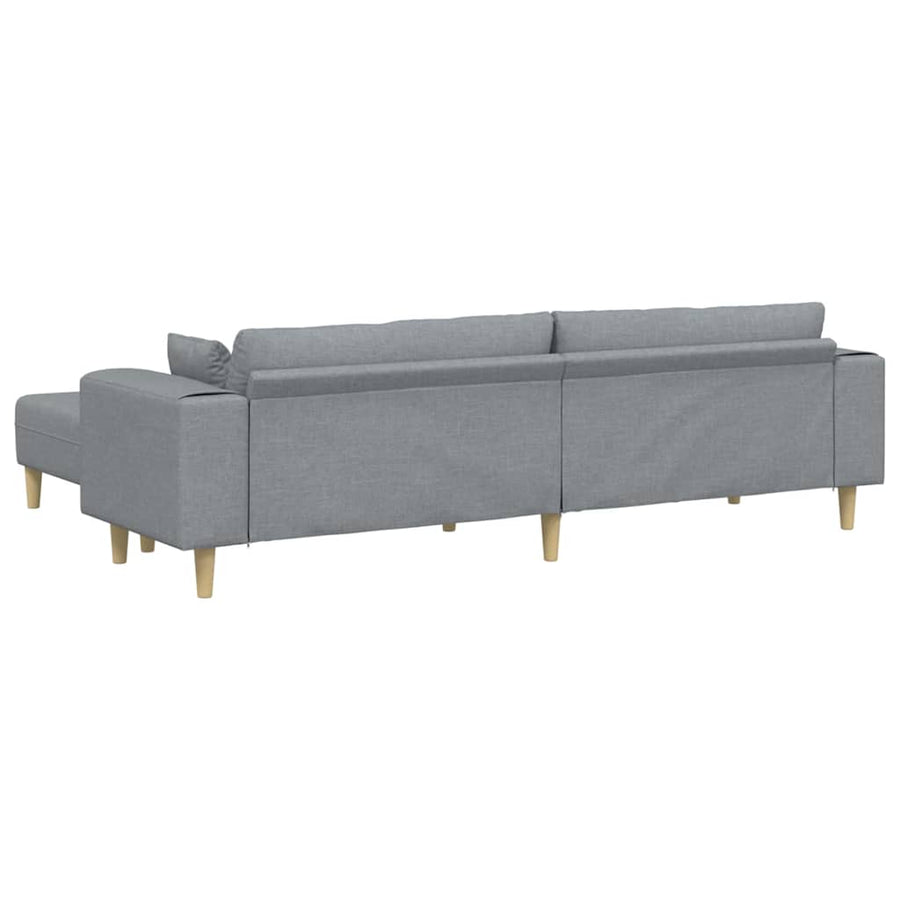 Stoffen Bank met kussen 3 pcs Lichtgrijs 208 cm Stof