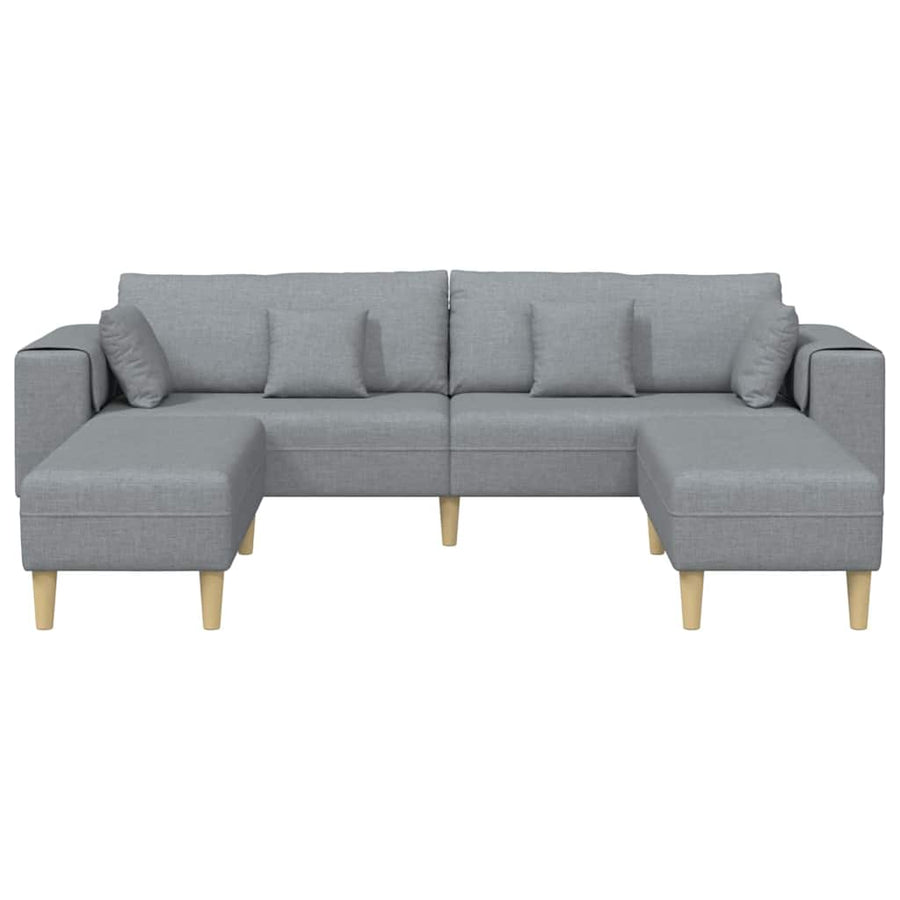 Stoffen Bank met kussen 3 pcs Lichtgrijs 208 cm Stof