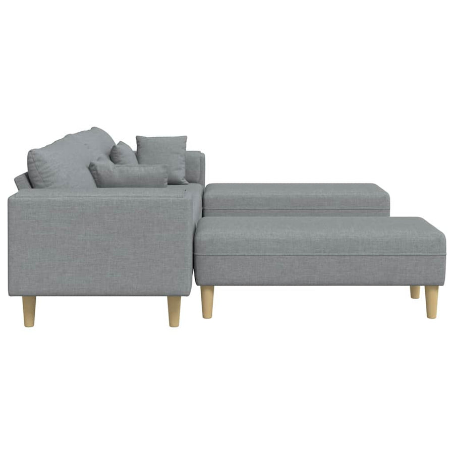 Stoffen Bank met kussen 3 pcs Lichtgrijs 208 cm Stof