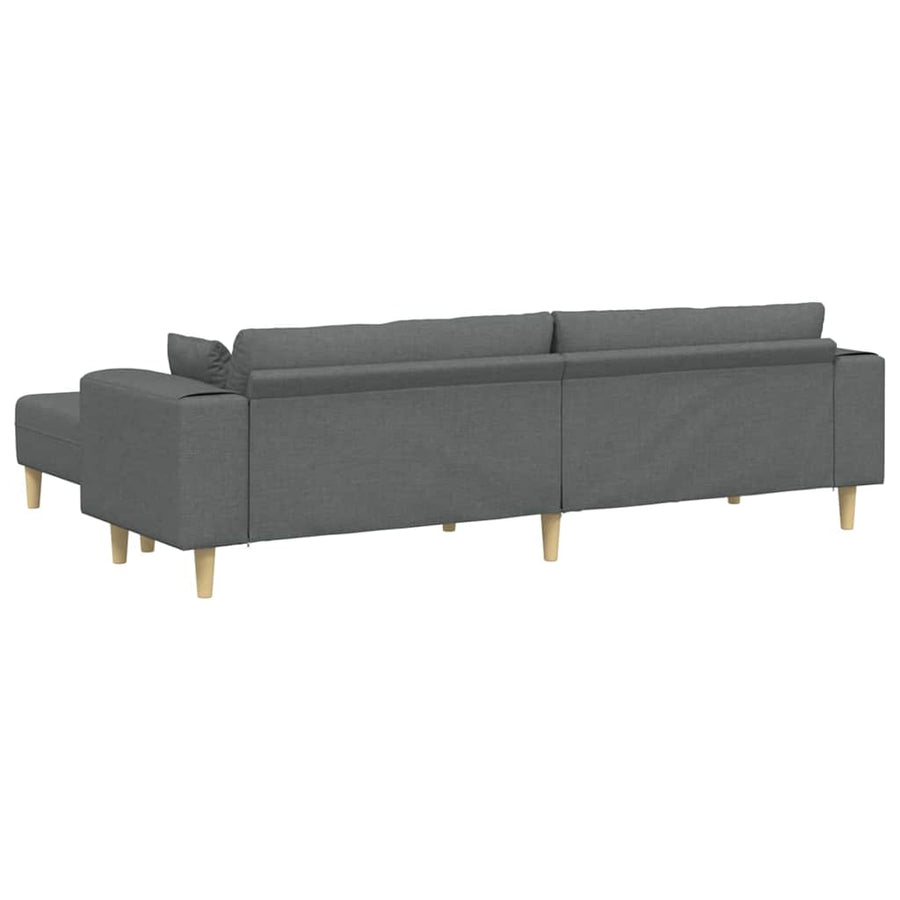 Stoffen Bank met kussen 3 pcs Donkergrijs 208 cm Stof