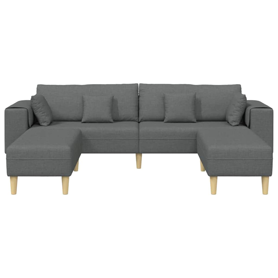 Stoffen Bank met kussen 3 pcs Donkergrijs 208 cm Stof