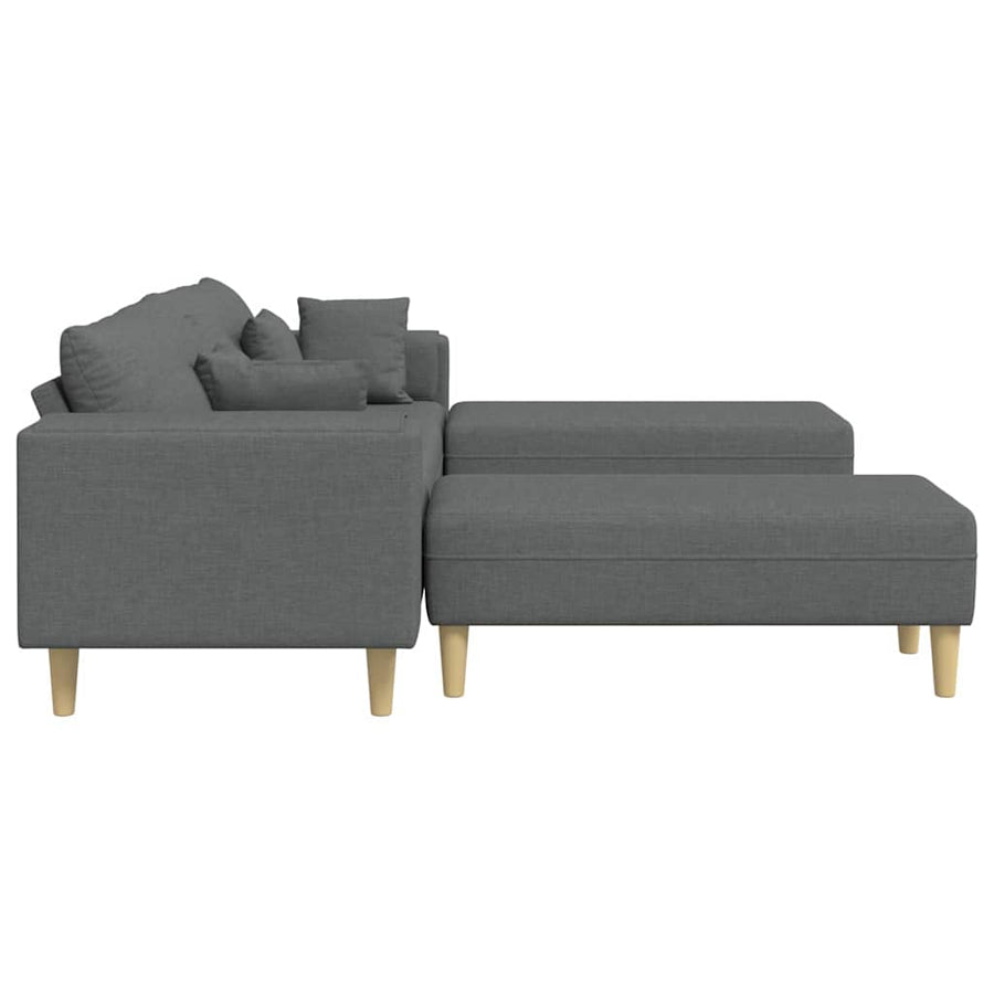 Stoffen Bank met kussen 3 pcs Donkergrijs 208 cm Stof